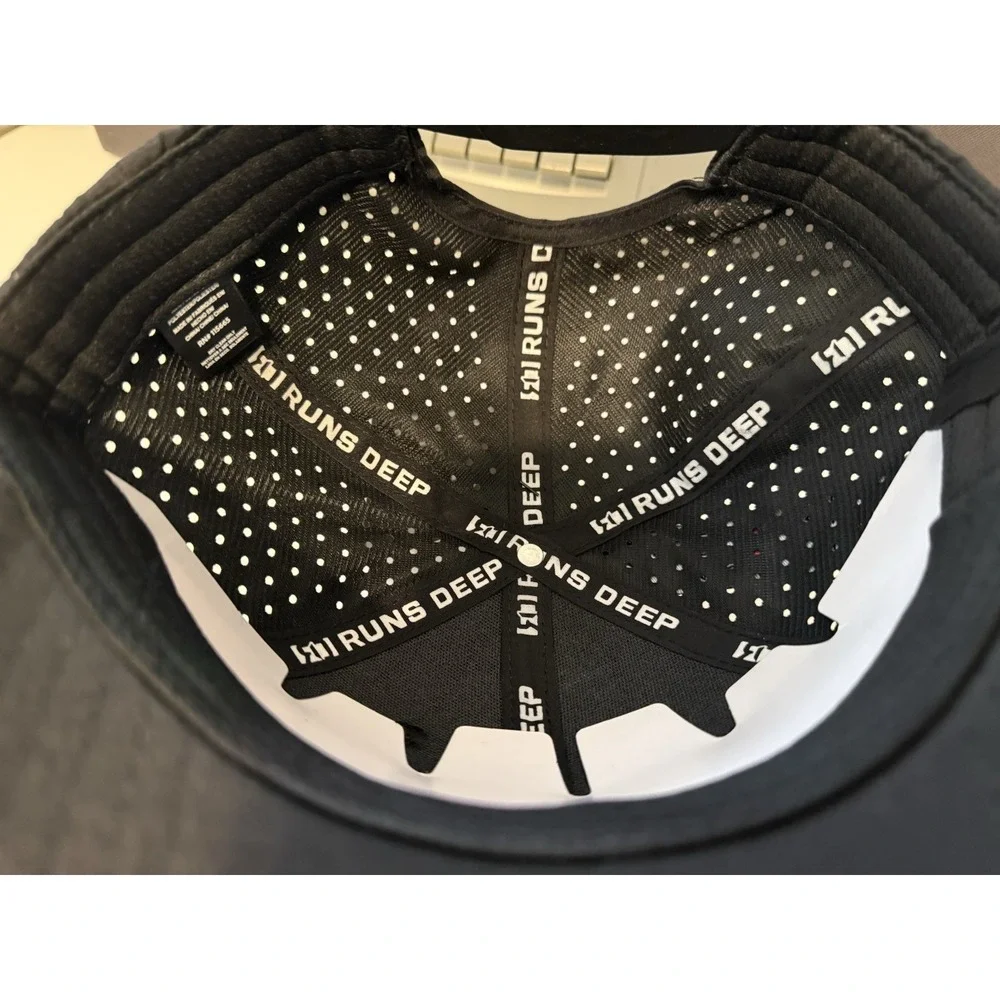 Runs Deep Premium Tactical American Flag Black Moisture Perforated Mesh Snapback